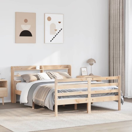 vidaXL Bettgestell mit Kopfteil ohne Matratze 140x190 cm