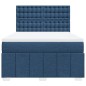 vidaXL Boxspringbett mit Matratze Blau 160x200 cm Stoff vidaXL Boxspringbett mit Matratze Blau 160x200 cm Stoff