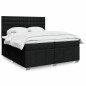 vidaXL Boxspringbett mit Matratze Schwarz 200x200 cm Stoff vidaXL Boxspringbett mit Matratze Schwarz 200x200 cm Stoff