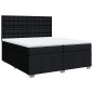 vidaXL Boxspringbett mit Matratze Schwarz 200x200 cm Stoff vidaXL Boxspringbett mit Matratze Schwarz 200x200 cm Stoff