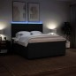 vidaXL Boxspringbett mit Matratze Schwarz 200x200 cm Stoff vidaXL Boxspringbett mit Matratze Schwarz 200x200 cm Stoff