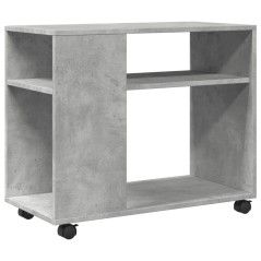 vidaXL Beistelltisch mit Rollen Betongrau 70x35x60 cm Holzwerkstoff