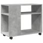 vidaXL Beistelltisch mit Rollen Betongrau 70x35x60 cm Holzwerkstoff vidaXL Beistelltisch mit Rollen Betongrau 70x35x60 cm Holzwerkstoff