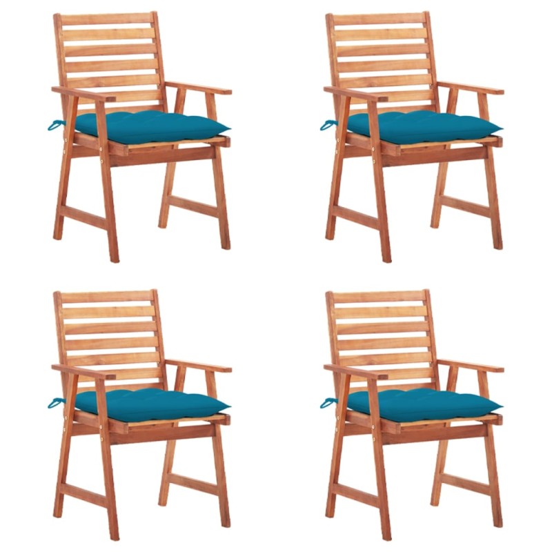vidaXL Garten-Essstühle 4 Stk. mit Kissen Massivholz Akazie vidaXL Garten-Essstühle 4 Stk. mit Kissen Massivholz Akazie