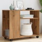 vidaXL Beistelltisch mit Rollen Artisan-Eiche 70x35x60cm Holzwerkstoff vidaXL Beistelltisch mit Rollen Artisan-Eiche 70x35x60cm Holzwerkstoff