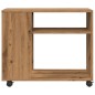 vidaXL Beistelltisch mit Rollen Artisan-Eiche 70x35x60cm Holzwerkstoff vidaXL Beistelltisch mit Rollen Artisan-Eiche 70x35x60cm Holzwerkstoff