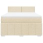 vidaXL Boxspringbett mit Matratze Creme 160x200 cm Stoff vidaXL Boxspringbett mit Matratze Creme 160x200 cm Stoff