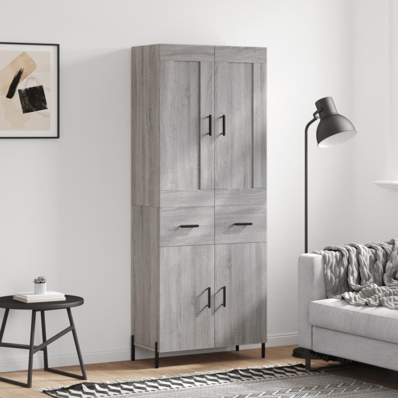 Highboard Grau Sonoma 69,5x34x180 cm Holzwerkstoff Highboard Grau Sonoma 69,5x34x180 cm Holzwerkstoff
