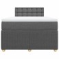 vidaXL Boxspringbett mit Matratze Dunkelgrau 120x190 cm Stoff