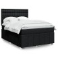 vidaXL Boxspringbett mit Matratze Schwarz 160x200 cm Stoff vidaXL Boxspringbett mit Matratze Schwarz 160x200 cm Stoff