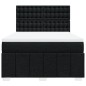 vidaXL Boxspringbett mit Matratze Schwarz 160x200 cm Stoff vidaXL Boxspringbett mit Matratze Schwarz 160x200 cm Stoff