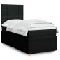 vidaXL Boxspringbett mit Matratze Schwarz 100x200 cm Stoff vidaXL Boxspringbett mit Matratze Schwarz 100x200 cm Stoff