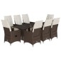 vidaXL 9-tlg. Garten-Bistro-Set mit Kissen Braun Poly Rattan vidaXL 9-tlg. Garten-Bistro-Set mit Kissen Braun Poly Rattan