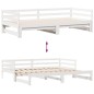 vidaXL Tagesbett Ausziehbar mit Schubladen ohne Matratze Weiß 80x200cm vidaXL Tagesbett Ausziehbar mit Schubladen ohne Matratze Weiß 80x200cm