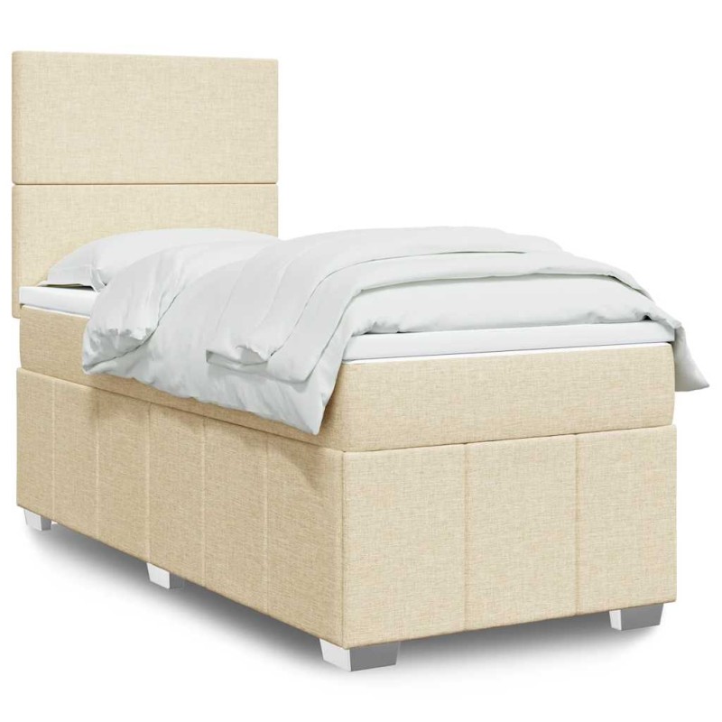 vidaXL Boxspringbett mit Matratze Creme 80x200 cm Stoff vidaXL Boxspringbett mit Matratze Creme 80x200 cm Stoff