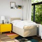 vidaXL Boxspringbett mit Matratze Creme 90x200 cm Stoff vidaXL Boxspringbett mit Matratze Creme 90x200 cm Stoff