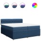 vidaXL Boxspringbett mit Matratze Blau 200x200 cm Stoff vidaXL Boxspringbett mit Matratze Blau 200x200 cm Stoff