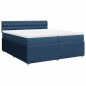 vidaXL Boxspringbett mit Matratze Blau 200x200 cm Stoff vidaXL Boxspringbett mit Matratze Blau 200x200 cm Stoff