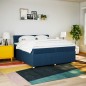 vidaXL Boxspringbett mit Matratze Blau 200x200 cm Stoff vidaXL Boxspringbett mit Matratze Blau 200x200 cm Stoff