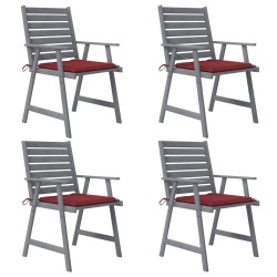 Garten-Essstühle mit Kissen 4 Stk. Massivholz Akazie