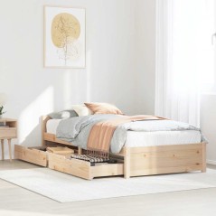 vidaXL Massivholzbett ohne Matratze 75x190 cm Kiefernholz