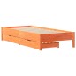 vidaXL Massivholzbett ohne Matratze Wachsbraun 90x200 Kiefernholz vidaXL Massivholzbett ohne Matratze Wachsbraun 90x200 Kiefernholz