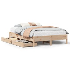 vidaXL Massivholzbett ohne Matratze 120x190 cm Kiefernholz