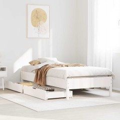 vidaXL Massivholzbett ohne Matratze Weiß 75x190 cm Kiefernholz