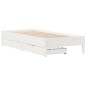 vidaXL Massivholzbett ohne Matratze Weiß 75x190 cm Kiefernholz vidaXL Massivholzbett ohne Matratze Weiß 75x190 cm Kiefernholz