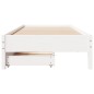vidaXL Massivholzbett ohne Matratze Weiß 75x190 cm Kiefernholz vidaXL Massivholzbett ohne Matratze Weiß 75x190 cm Kiefernholz