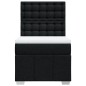 vidaXL Boxspringbett mit Matratze Schwarz 100x200 cm Stoff vidaXL Boxspringbett mit Matratze Schwarz 100x200 cm Stoff