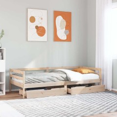 vidaXL Tagesbett mit Schubladen 80x200 cm Massivholz Kiefer