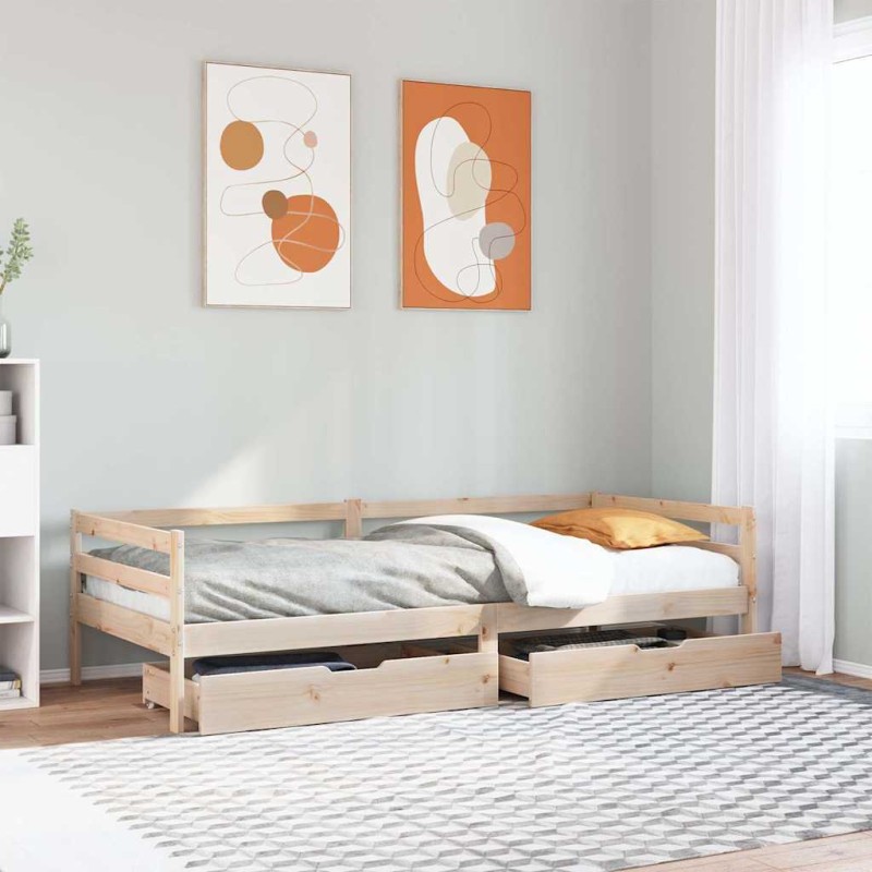 vidaXL Tagesbett mit Schubladen 80x200 cm Massivholz Kiefer vidaXL Tagesbett mit Schubladen 80x200 cm Massivholz Kiefer