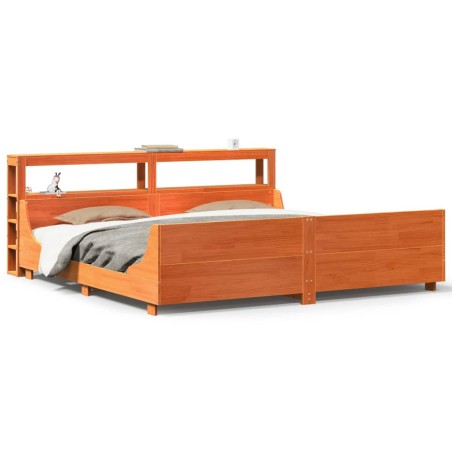 vidaXL Massivholzbett ohne Matratze Wachsbraun 200x200 Kiefernholz
