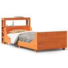vidaXL Massivholzbett ohne Matratze Wachsbraun 90x190 cm Kiefernholz
