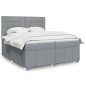 vidaXL Boxspringbett mit Matratze Hellgrau 200x200 cm Stoff vidaXL Boxspringbett mit Matratze Hellgrau 200x200 cm Stoff