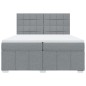 vidaXL Boxspringbett mit Matratze Hellgrau 200x200 cm Stoff vidaXL Boxspringbett mit Matratze Hellgrau 200x200 cm Stoff