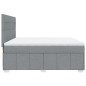 vidaXL Boxspringbett mit Matratze Hellgrau 200x200 cm Stoff vidaXL Boxspringbett mit Matratze Hellgrau 200x200 cm Stoff