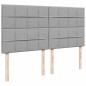 vidaXL Boxspringbett mit Matratze Hellgrau 200x200 cm Stoff vidaXL Boxspringbett mit Matratze Hellgrau 200x200 cm Stoff