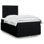 vidaXL Boxspringbett mit Matratze Schwarz 120x190 cm Stoff vidaXL Boxspringbett mit Matratze Schwarz 120x190 cm Stoff