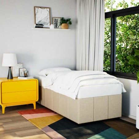 vidaXL Bettgestell ohne Matratze Creme 80x200 cm Stoff
