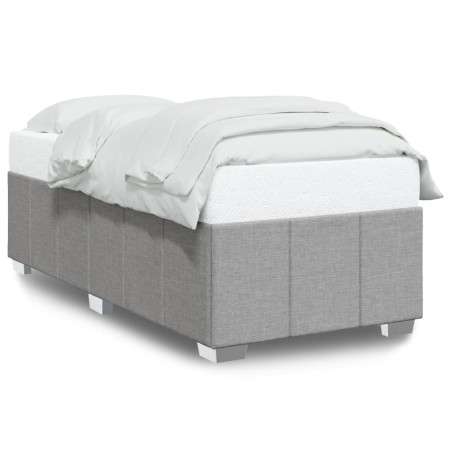 vidaXL Bettgestell ohne Matratze Hellgrau 90x190 cm Stoff