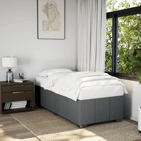 vidaXL Bettgestell ohne Matratze Dunkelgrau 90x200 cm Stoff