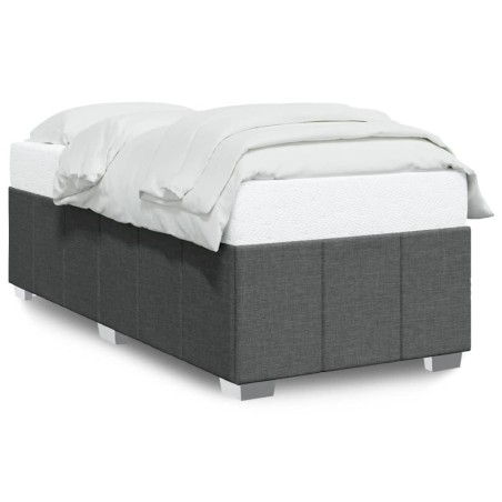 vidaXL Bettgestell ohne Matratze Dunkelgrau 90x200 cm Stoff