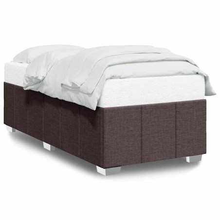 vidaXL Bettgestell ohne Matratze Dunkelbraun 90x200 cm Stoff