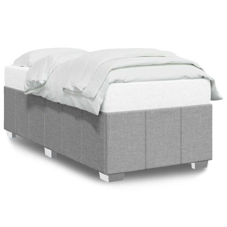 vidaXL Bettgestell ohne Matratze Hellgrau 100x200 cm Stoff