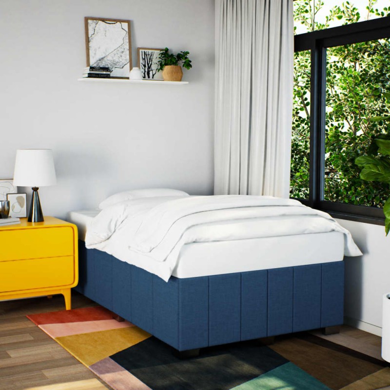 vidaXL Bettgestell ohne Matratze Blau 120x190 cm Stoff vidaXL Bettgestell ohne Matratze Blau 120x190 cm Stoff