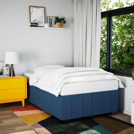 vidaXL Bettgestell ohne Matratze Blau 120x190 cm Stoff