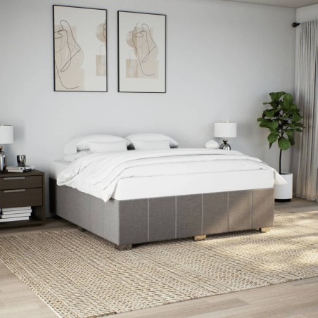 vidaXL Bettgestell ohne Matratze Taupe 200x200 cm Stoff