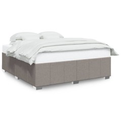 vidaXL Bettgestell ohne Matratze Taupe 200x200 cm Stoff